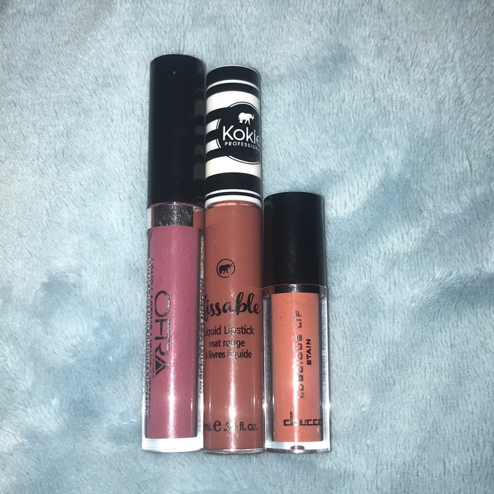 Ofra,Kokie,and Doucce Lip paints